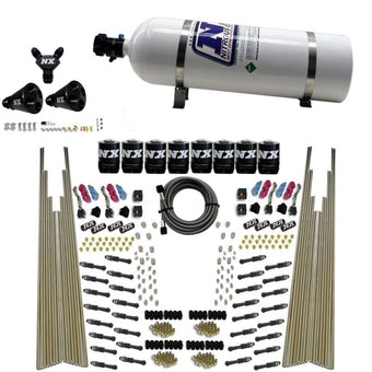 compare product Nitrous Express 8 Cyl Dry Direct Port Four Stage 8 Solenoids Nitrous Kit (200-600HP) w/15lb Bottle