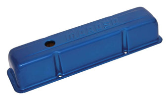 compare product Moroso Chevrolet Small Block Valve Cover - Blue Powder Coat - Single