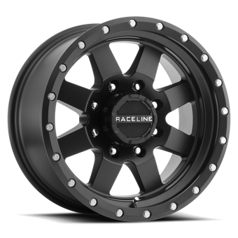 compare product Raceline 935B Defender 17x9in / 6x139.7 BP / 0mm Offset / 107.95mm Bore - Satin Black Wheel