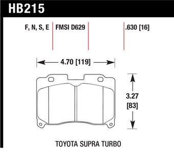 compare product Hawk 93-98 Toyota Supra TT HT-10 Race Front Brake Pads