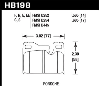 compare product Hawk 77-88 Porsche 924 / 78-85 & 92-95 928 / 83-91 944 HT-10 Rear Race Brake Pads