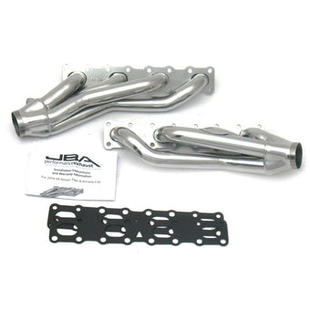 compare product JBA 04-15 Nissan 5.6L VK56DE Oval Port 1-5/8in Primary Silver Ctd Cat4Ward Header