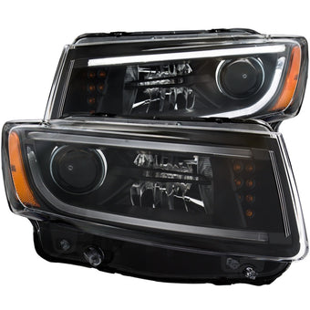 compare product ANZO 2014-2015 Jeep Grand Cherokee Projector Headlights w/ Plank Style Design Black