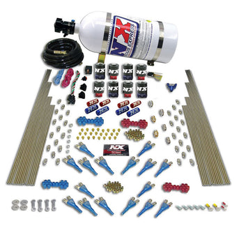 compare product Nitrous Express Shark Dual Stage/Gas 16 Nozzles 8 Solenoids Nitrous Kit (200-1200HP) w/Comp Bottle