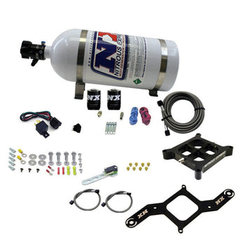 compare product Nitrous Express 4150 Single Entry Crossbar Nitrous Plate Kit Pro-Power (100-500HP) w/10lb Bottle