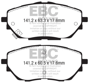 compare product EBC 17+ Toyota C-HR 2.0L Ultimax Front Brake Pads