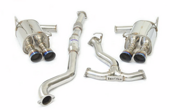 compare product Invidia 2022+ Subaru WRX Q300 Single Layer Titanium Burnt Quad Tip Cat-back Exhaust