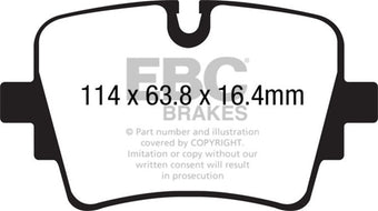 compare product EBC 14+ Jaguar F-Type (Cast Iron Rotors Only) 5.0 Supercharged (490) Yellowstuff Rear Brake Pads