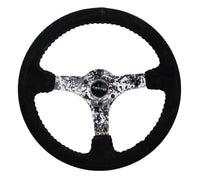 NRG Reinforced Steering Wheel (350mm / 3in. Deep) Blk Suede w/Hydrodipped Digi - Camo Spokes - My Store