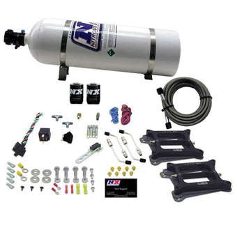 compare product Nitrous Express Dual/4150/Alcohol Nitrous Kit (50-300HP) w/15lb Bottle