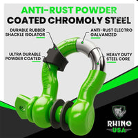 Rhino USA 3/4In D - Ring Shackle Set (2 - Pack)(Green) - My Store