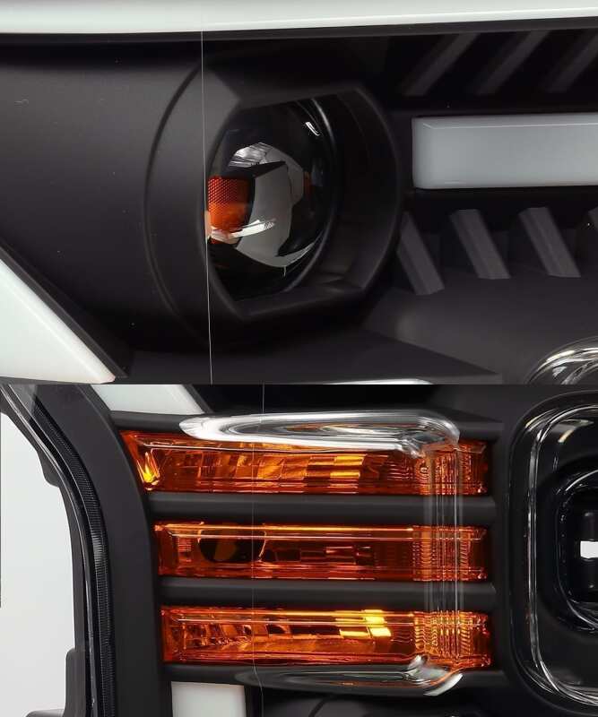 AlphaRex 15 - 17 Ford F - 150 LUXX LED Projector Headlights Plank Style Black w/Activ Light/DRL - My Store