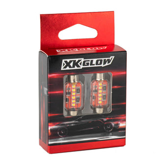 compare product XK Glow White Festoon Error Free Ultra Bright LED Bulbs w/ Built-in Canbus 2pc 31mm