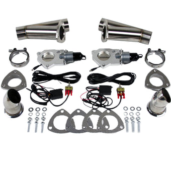 compare product Granatelli 2.5in Stainless Steel Electronic Dual Exhaust Cutout