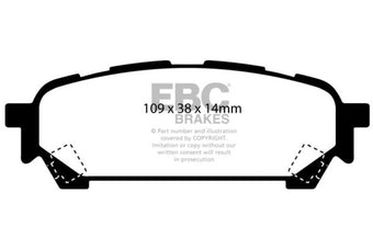 compare product EBC 04-06 Saab 9-2X 2.0 Turbo Yellowstuff Rear Brake Pads
