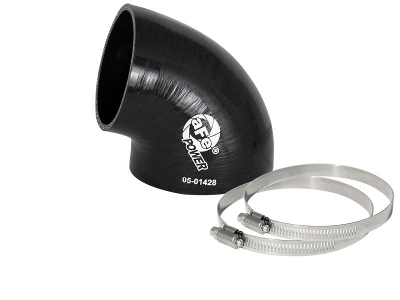aFe Magnum FORCE CAI Univ. Silicone (3.5in to 3in ID / 75 Deg.) Elbow Reducing Coupler - Black - My Store