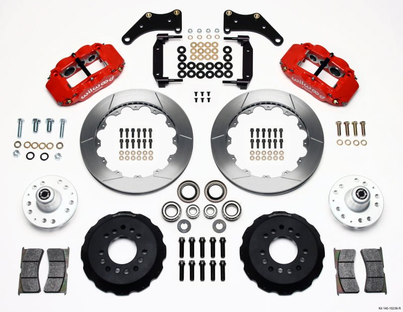 Wilwood Narrow Superlite 6R Front Hub Kit 12.88in Red Large GM 57 - 70 Drop Spindle - My Store