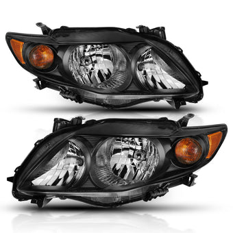 compare product ANZO 2009-2010 Toyota Corolla Crystal Headlight Black Amber