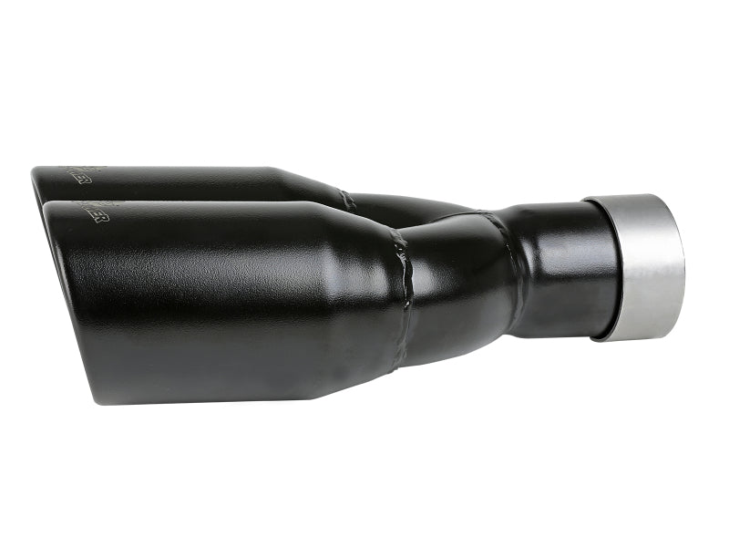 aFe MACH Force - Xp 409 Stainless Steel Clamp - on Exhaust Tip 2.5in Inlet 3.5in Outlet - Black - My Store