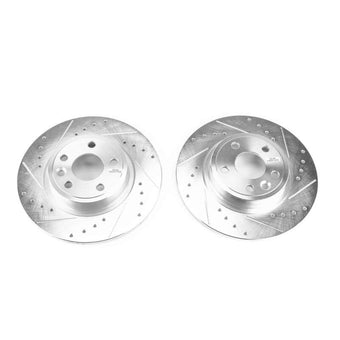 compare product Power Stop 2018 Jaguar E-Pace Rear Evolution Drilled & Slotted Rotors - Pair