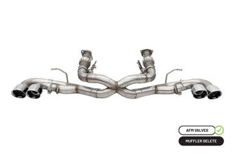 compare product Corsa 20-25 Corvette C8 3in Xtreme Cat-Back Exhaust 4.5in Pol Quad Tips - Integrates stock AFM Valve