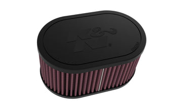 compare product K&N 2-1/8in DUAL FLG 6-1/4 X 4inOD 3inH Universal Clamp-On Air Filter