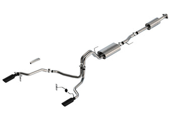 compare product Borla F-150 2021 5.0L 4dr CC SB EC STB Lariat/KR/Pltm/LTD 3/2.25 SRE Cat-Back Touring Black CHR Tips