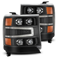 AlphaRex 16 - 18 Chevy 1500HD NOVA - Series LED Proj Headlights BK w/Actv Lgt/SeqSig & DRL (Req 810023) - My Store