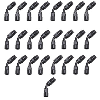 compare product Russell Performance -16 AN Black 45 Degree Full Flow Hose End