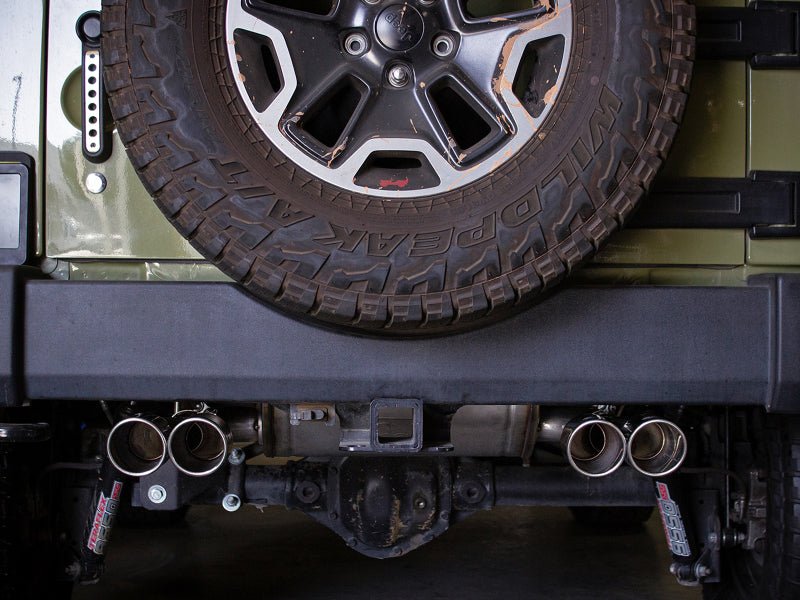 aFe Rebel Series 2.5in 409 SS Axle - Back Exhaust Polished 07 - 18 Jeep Wrangler (JK) V6 - 3.6L/3.8L - My Store