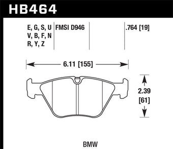 compare product Hawk BMW 330Ci/330i/330Xi/M3/X3/Z4 HT-10 Front Race Pads
