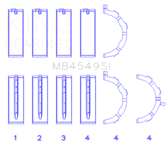 compare product King Engine Bearings Ford Ecoboost 3.5L V6 (Size +0.25mm) Main Bearing Set