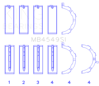 compare product King Engine Bearings Ford Ecoboost 3.5L V6 (Size +0.50mm) Main Bearing Set