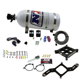 compare product Nitrous Express 4150 Single Entry Billet Crossbar Nitrous Plate Kit (50-300HP) w/10lb Bottle