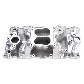 compare product Edelbrock SBC Perf Air Gap Manifold Polished