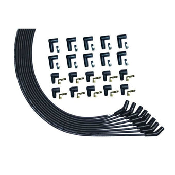 compare product Moroso Universal V8 135 Deg Unsleeved HEI/Non-HEI Ultra Spark Plug Wire Set - Black