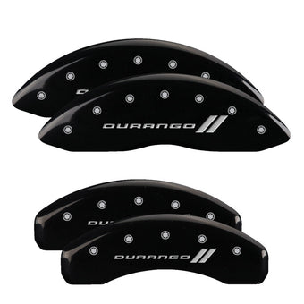 compare product MGP 4 Caliper Covers Engraved Front & Rear With stripes/Durango Black finish silver ch