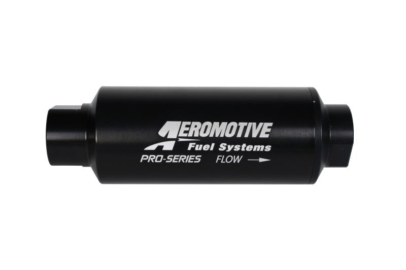 Aeromotive Pro - Series In - Line Filter - AN - 12 - 40 Micron SS Element - Nickel Chrome Finish - My Store