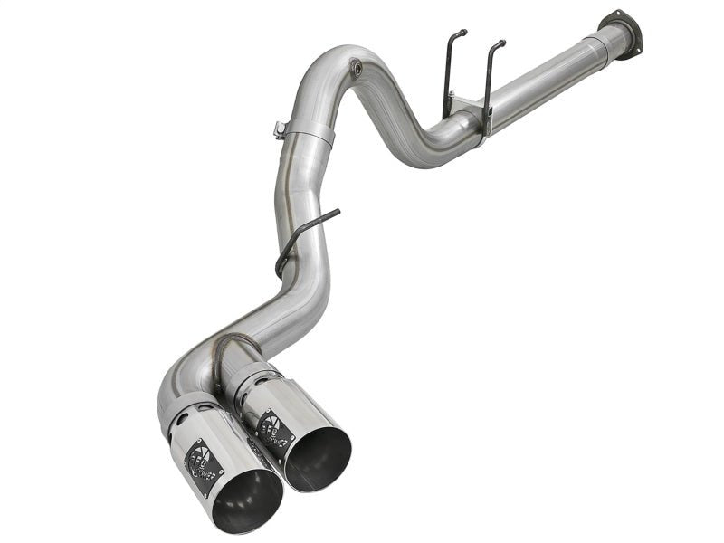 aFe Rebel XD 4in SS Down - Pipe Back Exhaust w/Dual Polished Tips 17 - 18 Ford Diesel Trucks V8 - 6.7L(td) - My Store