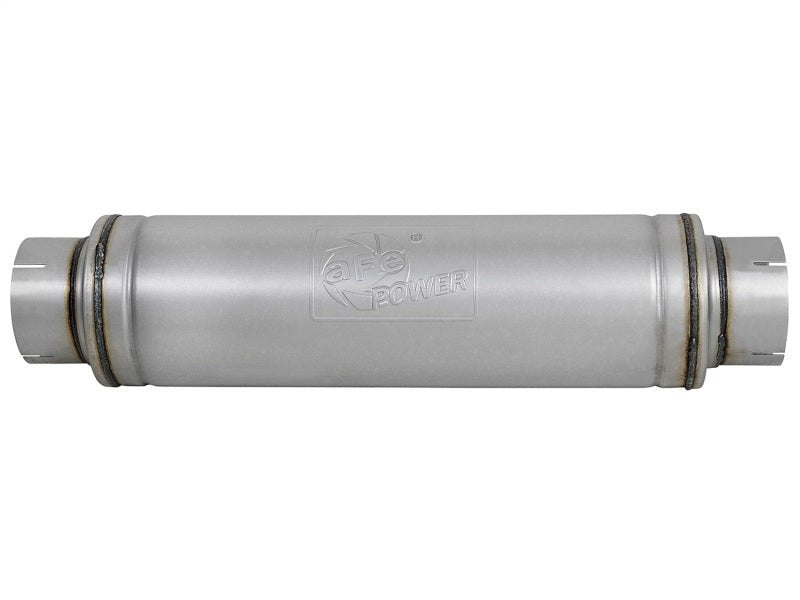 aFe ATLAS Aluminized Steel Muffler 5in Center/Center 24in L x 7in Diameter - Round Body - My Store