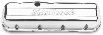 compare product Edelbrock Valve Cover Signature Series Chevrolet 1965 and Later 396-502 V8 Low Chrome
