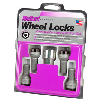 compare product McGard Wheel Lock Bolt Set - 4pk. (Radius Seat) M14X1.5 / 17mm Hex / 26.7mm Shank Length - Black