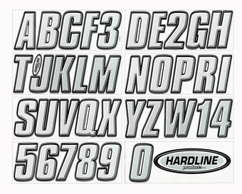 compare product Hardline Boat Lettering Registration Kit 3 in. - 800 Silver/Black