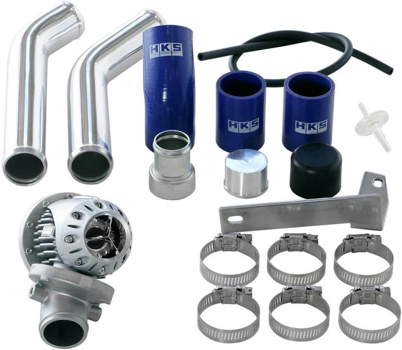 HKS 08+ Evo 10 SSQV4 BOV Kit Includes 2 Polished Aluminum Pipes - My Store