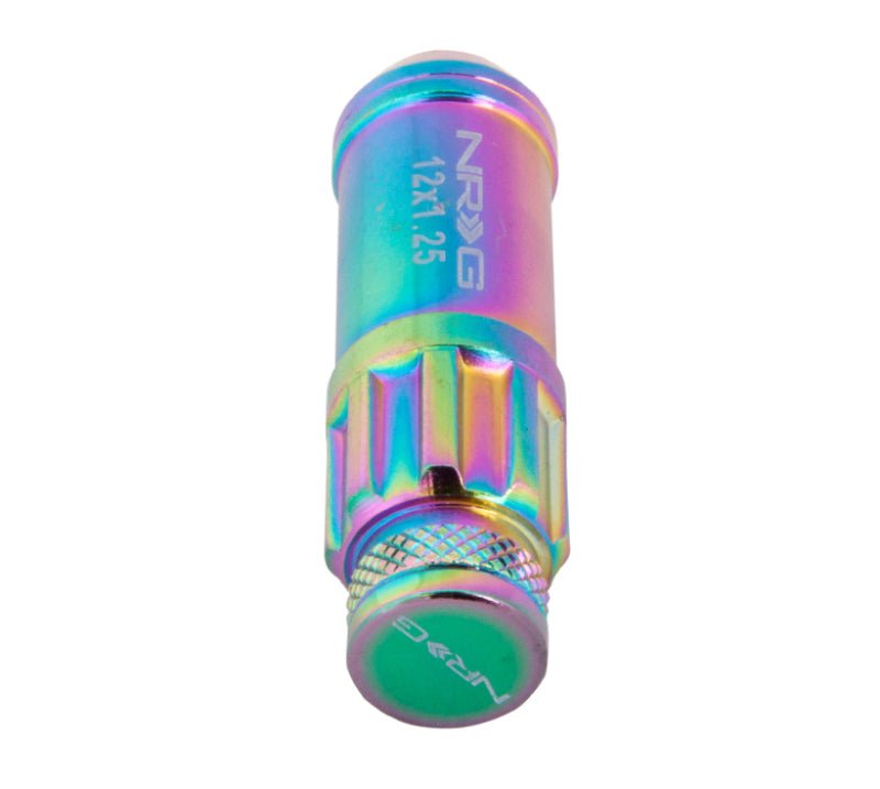 NRG 700 Series M12 X 1.25 Steel Lug Nut w/Dust Cap Cover Set 21 Pc w/Locks & Lock Socket - Neochrome - My Store