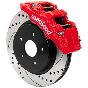 compare product Wilwood 13-18 Dodge Ram 1500 Aero6 DM SRP Front Brake Kit w/ Lines - Red
