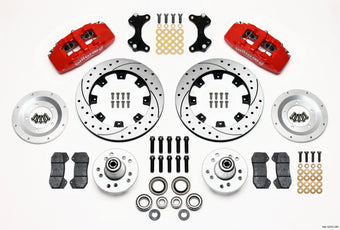 compare product Wilwood Dynapro 6 Front Hub Kit 12.19in Drilled Red WWE ProSpindle