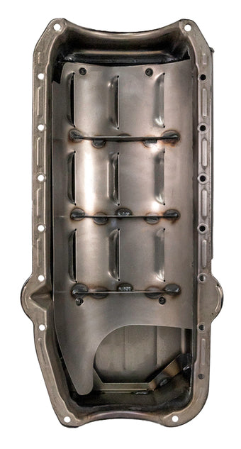 compare product Moroso Pre-80 Chevrolet SBC/Dart Little M Power Pouch Wet Sump 7qt 8.25in Steel Oil Pan - Black