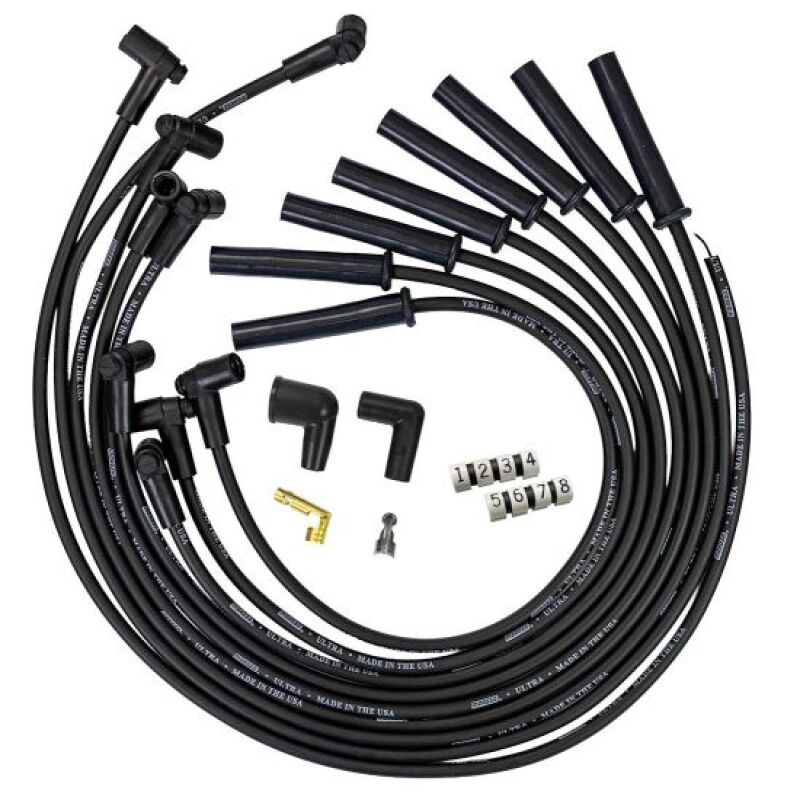 Moroso GM BBC 366 - 454 HEI - Style w/o Coil In Cap Ultra 350 8mm Multi - Angle Spark Plug Wire Set - Blk - My Store