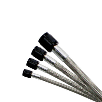 compare product Nitrous Express 4AN 12in Stainless Steel Braided Hose - Black